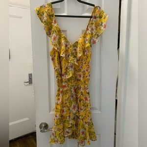 Pookie and Sebastian Yellow Floral Ruffle Dress